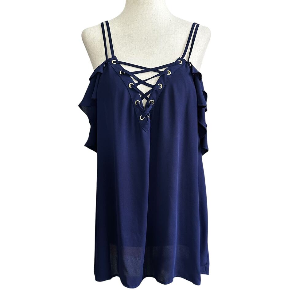 Express Blue Sheer Blouse Women's Size XL | 9-26